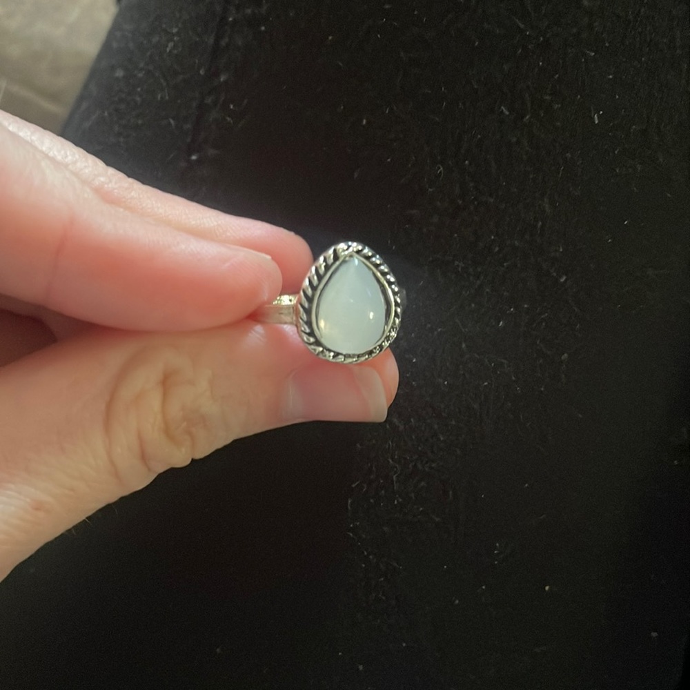 Almond sliver jewel ring